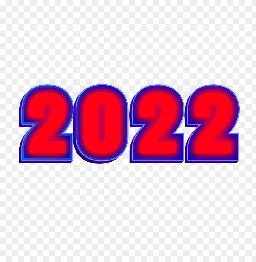hd blue & red 2022 text PNG image with transparent background@toppng.com