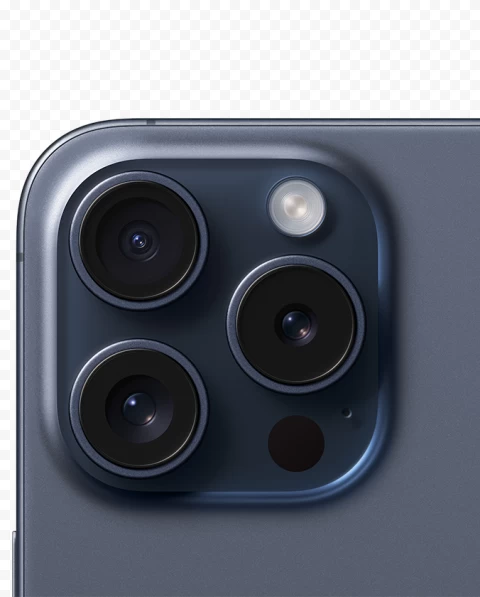 HD Blue Titanium Apple Iphone 15 Pro Camera Back PNG