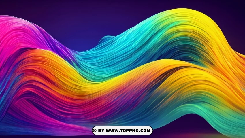 Hd Colorful Abstract Flowing Waves 4k PNG Transparent Background