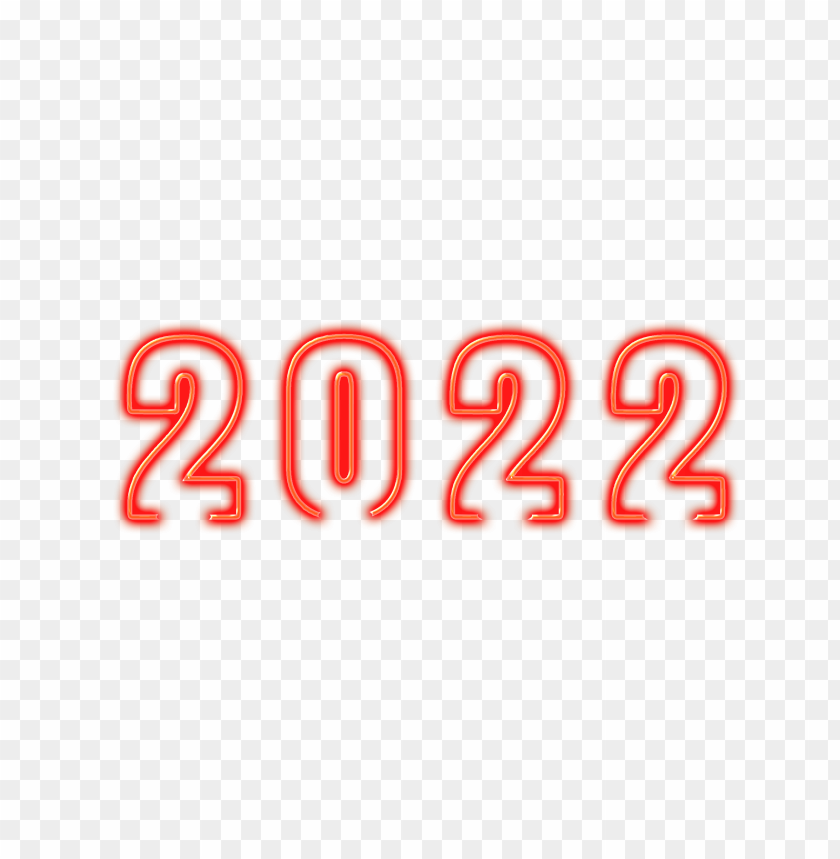 hd creative red neon 2022 text PNG image with transparent background@toppng.com