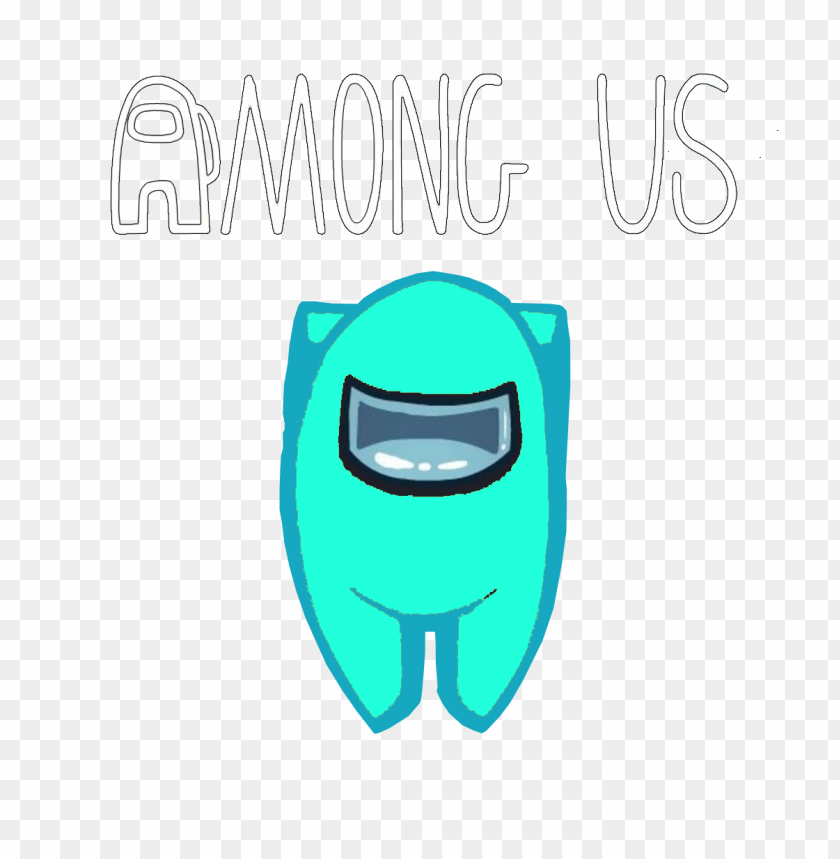 Hd Cyan Light Blue Among Us Character With Logo PNG Image With Transparent Background@toppng.com