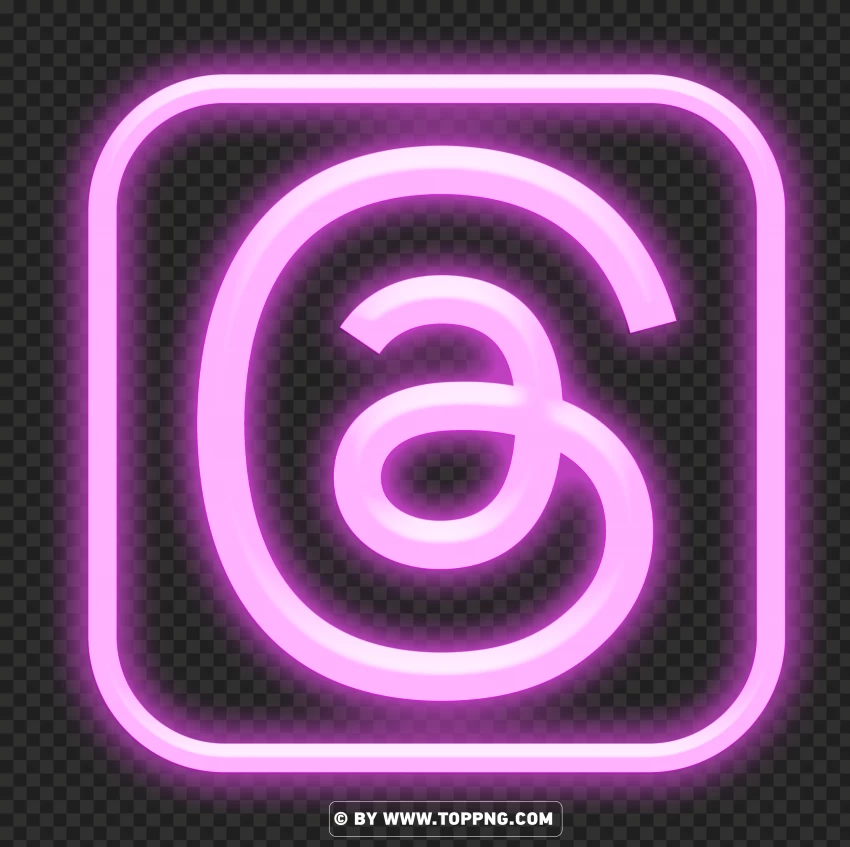 HD Facebook Threads Instagram Purple Neon App Logo Icon PNG