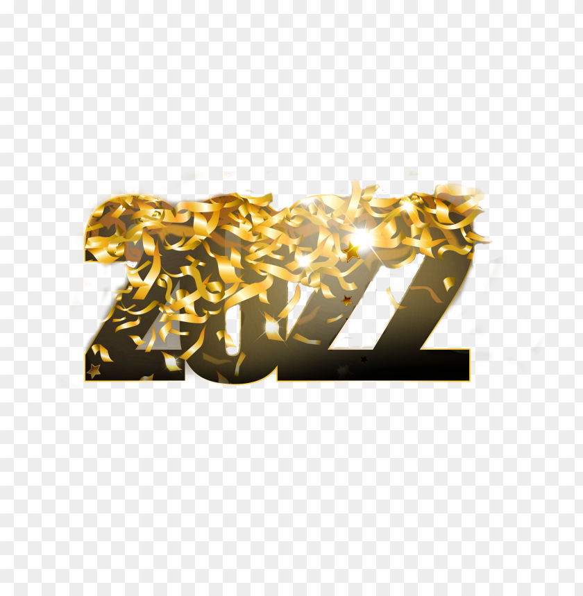 free PNG hd gold 2022 text with confetti PNG image with transparent background PNG images transparent