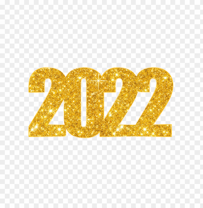 hd gold glitter 2022 number text PNG image with transparent background@toppng.com