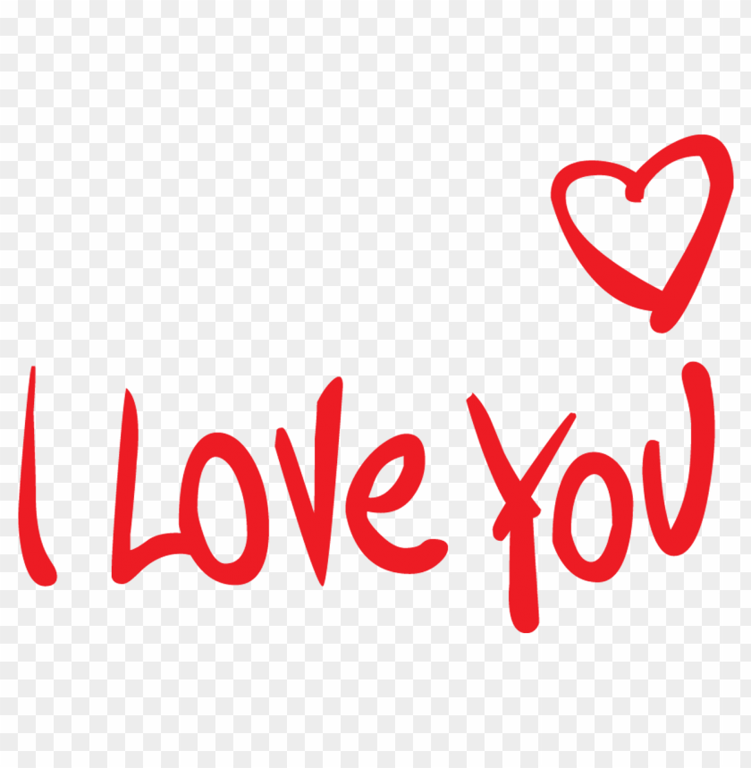 hd i love you red typography word PNG image with transparent background@toppng.com