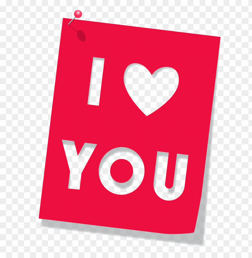 hd i love you sticky note PNG image with transparent background@toppng.com