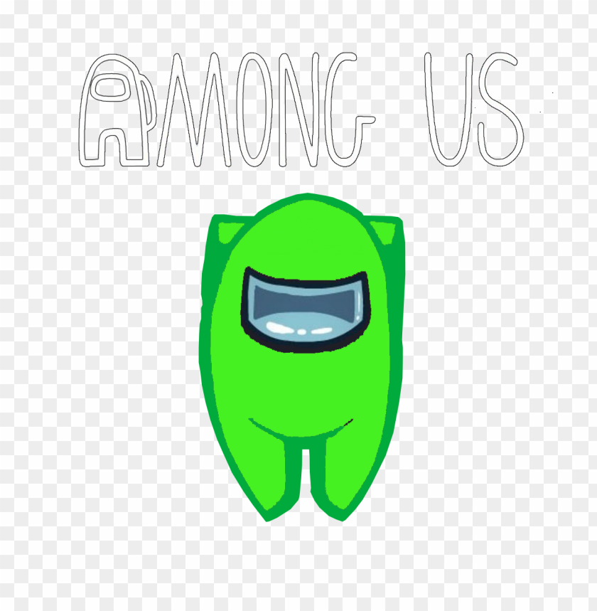 Hd Light Green Lime Among Us Character With Logo PNG Image With Transparent Background