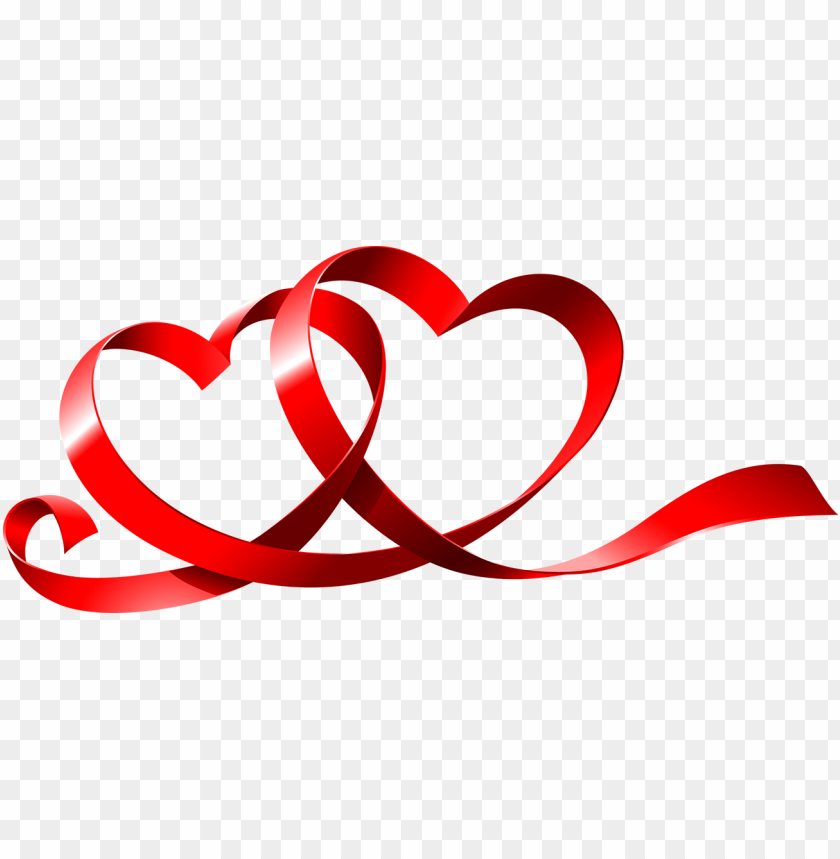 hd love two hearts ribbon PNG image with transparent background@toppng.com