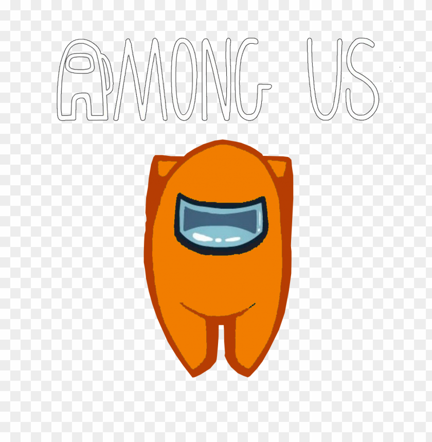 hd orange among us character with logo PNG image with transparent background@toppng.com