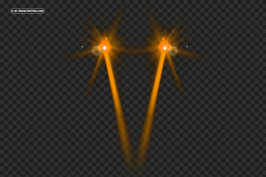 Orange Beam Laser Eyes PNG with Lens Flare Effect - High Definition