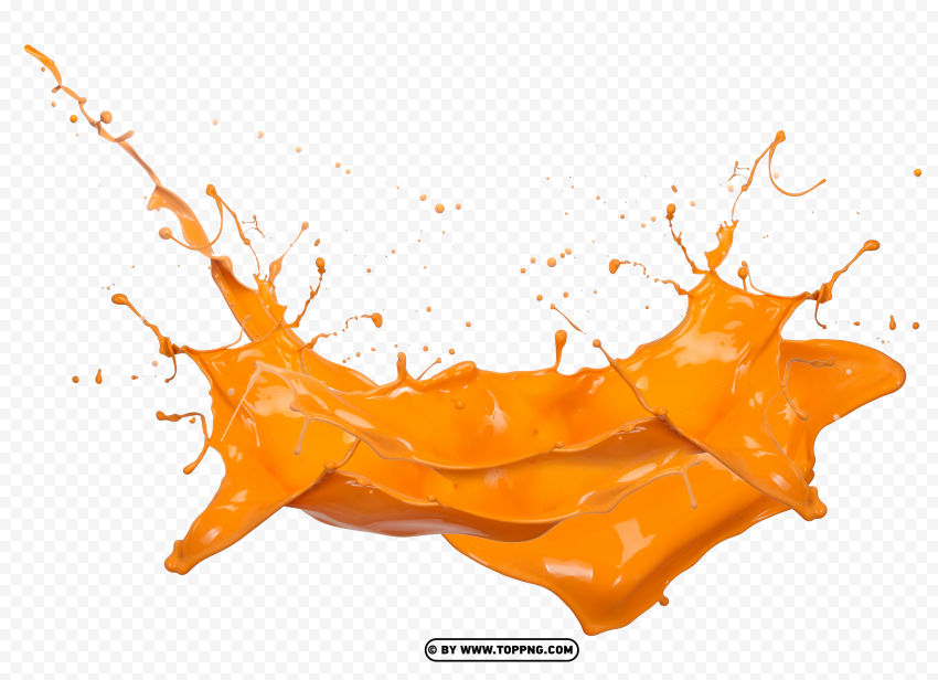 HD Orange Liquid Paint Splash PNG Clipart