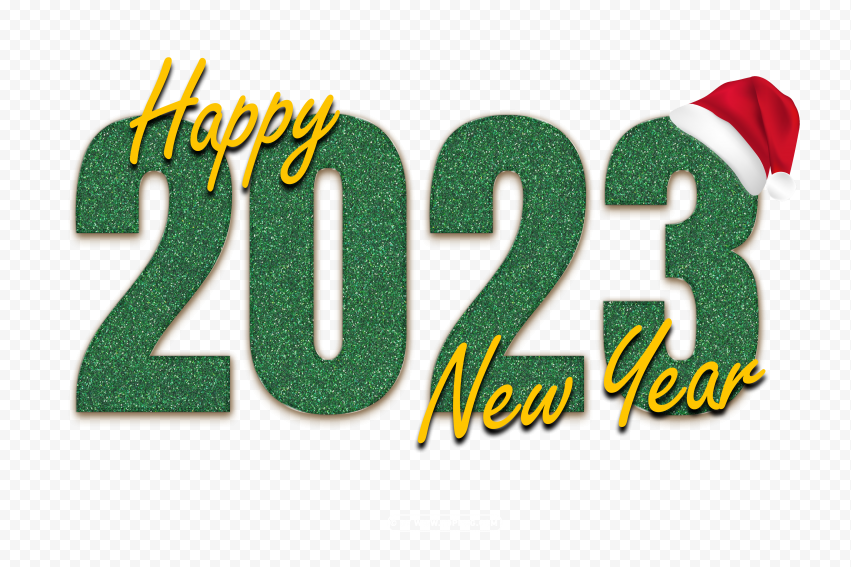 hd png green 2023 happy new year glitter with santa hat,New year 2023 png,Happy new year 2023 png free download,2023 png,Happy 2023,New Year 2023,2023 png image