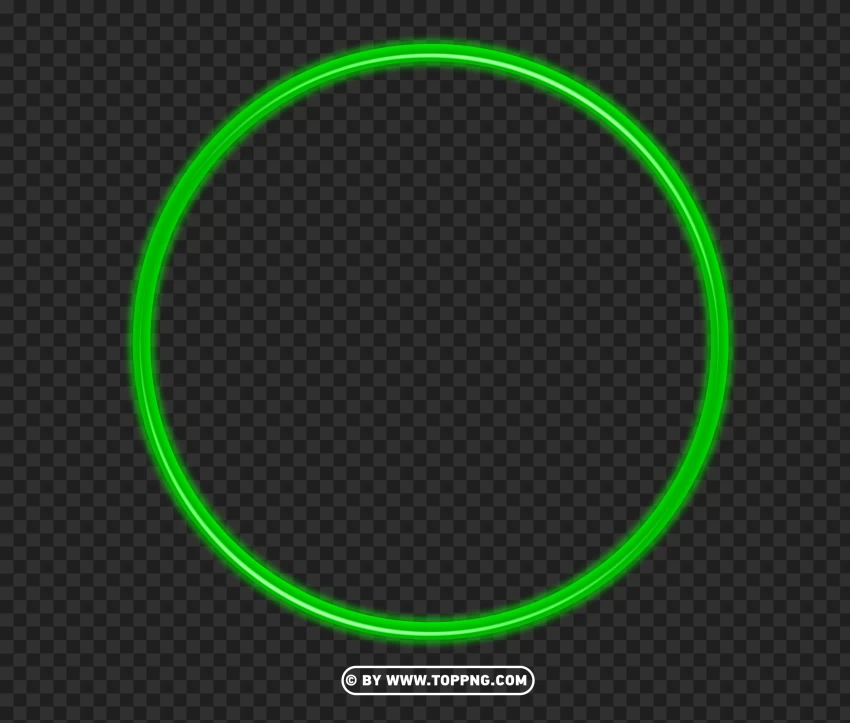 HD PNG Green Glowing Light Neon Lines Circle - Image ID 489428