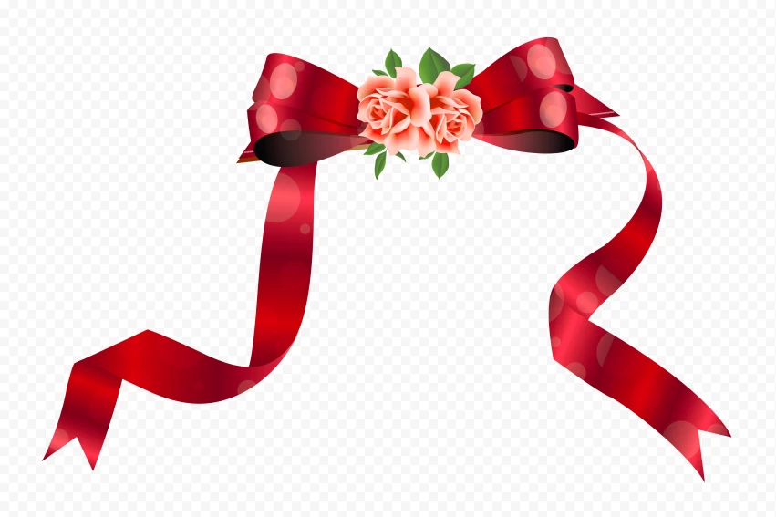 red bow pink floral bow ribbon png download - 4096*4096 - Free