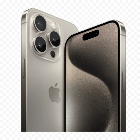 HD PNG Of Apple IPhone 15 Pro Max In Natural Titanium