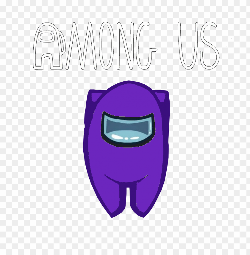 hd purple among us character with logo PNG image with transparent background@toppng.com