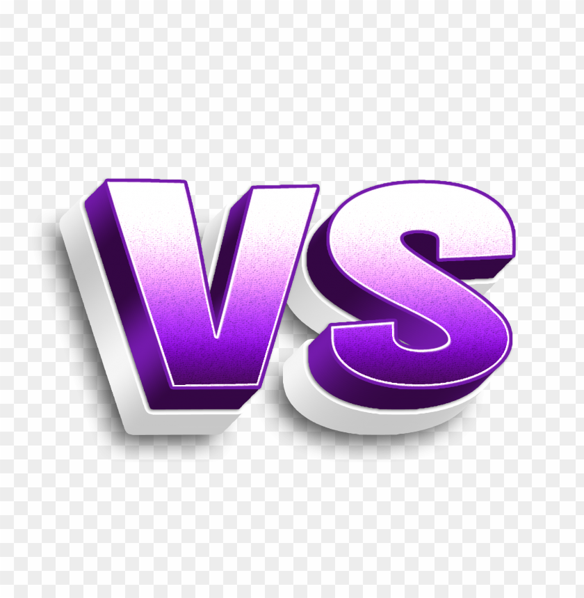 free PNG hd purple and white 3d vs versus text PNG image with transparent background PNG images transparent