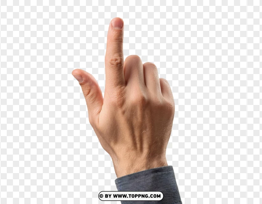 Hd Raised Finger Hand Gesture PNG Transparent Background