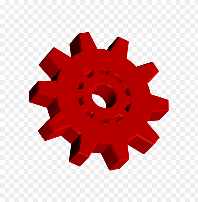 hd red 3d gear wheel PNG transparent with Clear Background ID 474505