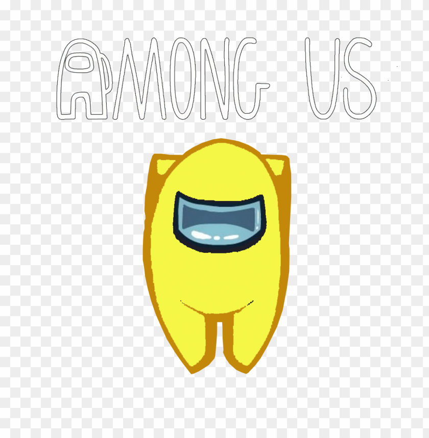 free PNG hd yellow among us character with logo PNG image with transparent background PNG images transparent