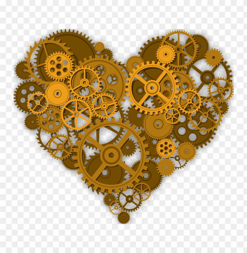 hd yellow gears heart shape PNG image with transparent background@toppng.com
