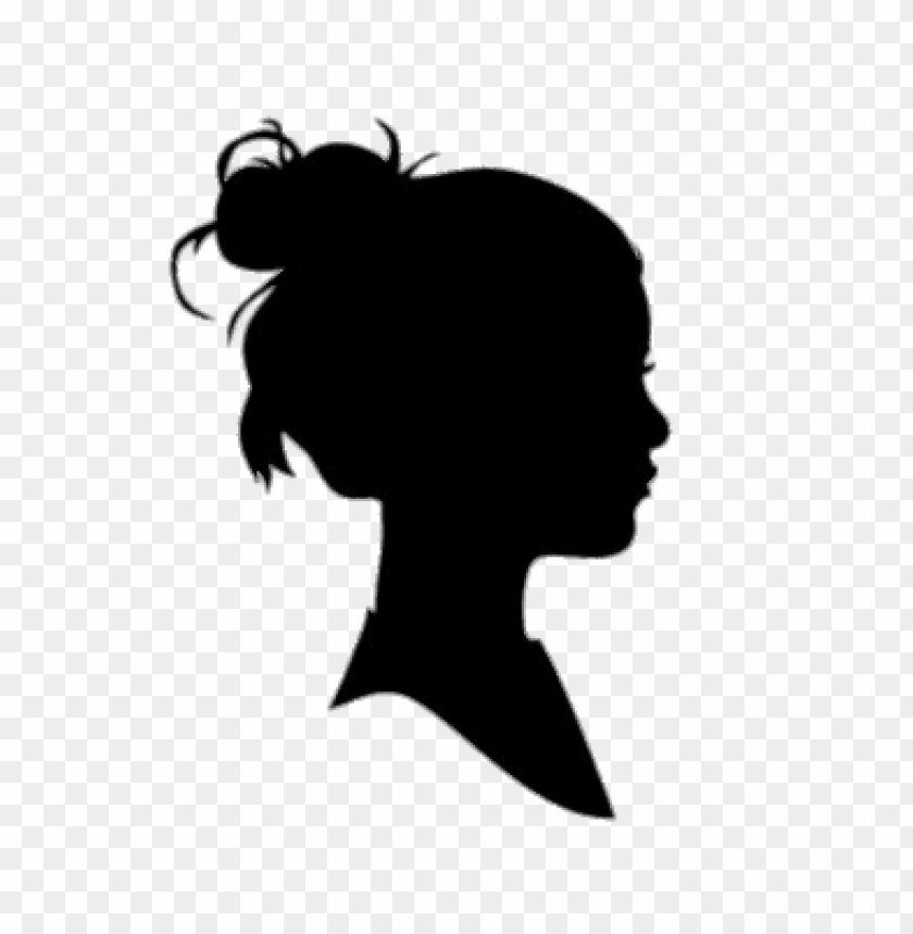 miscellaneous, silhouettes, head of girl, 