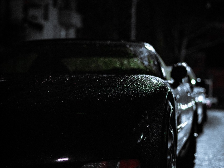headlight, car, rain, darkness, front view