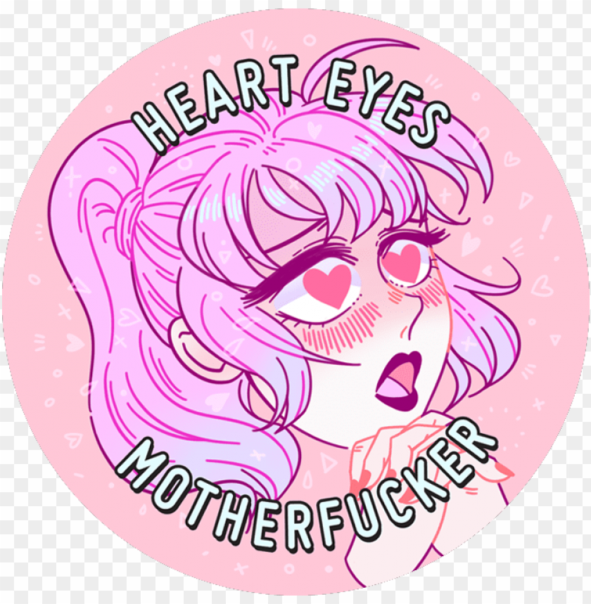heart eyes motherfucker badge circle PNG transparent with Clear Background ID 344091