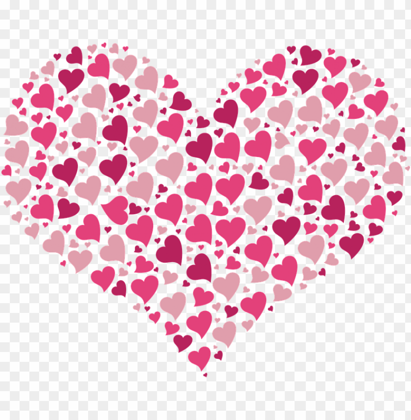 heart full of little hearts pink PNG image with transparent background |  TOPpng