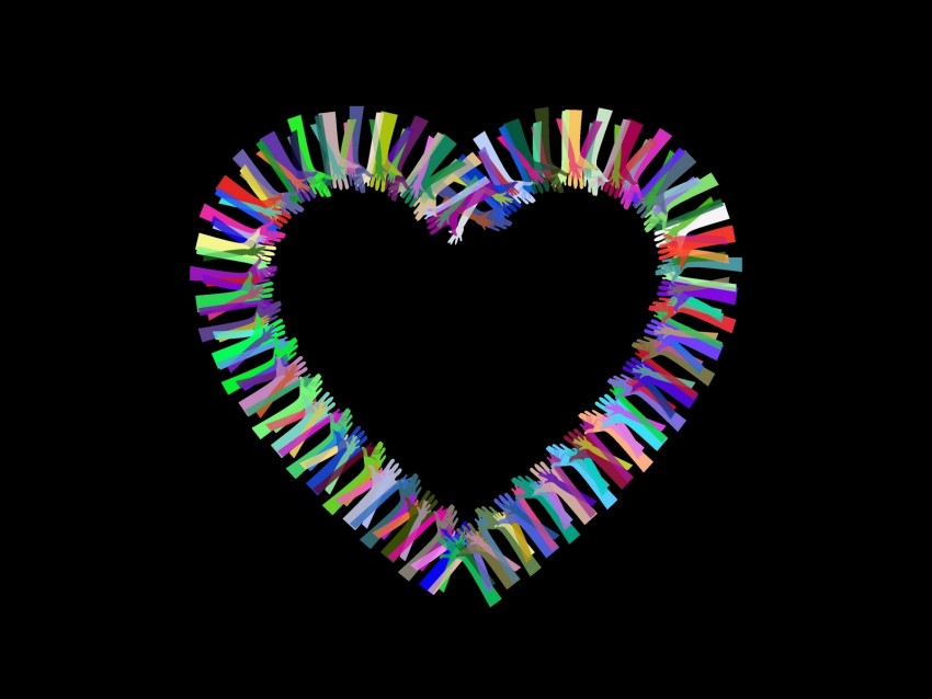 free PNG heart, hands, friendship, colorful background PNG images transparent