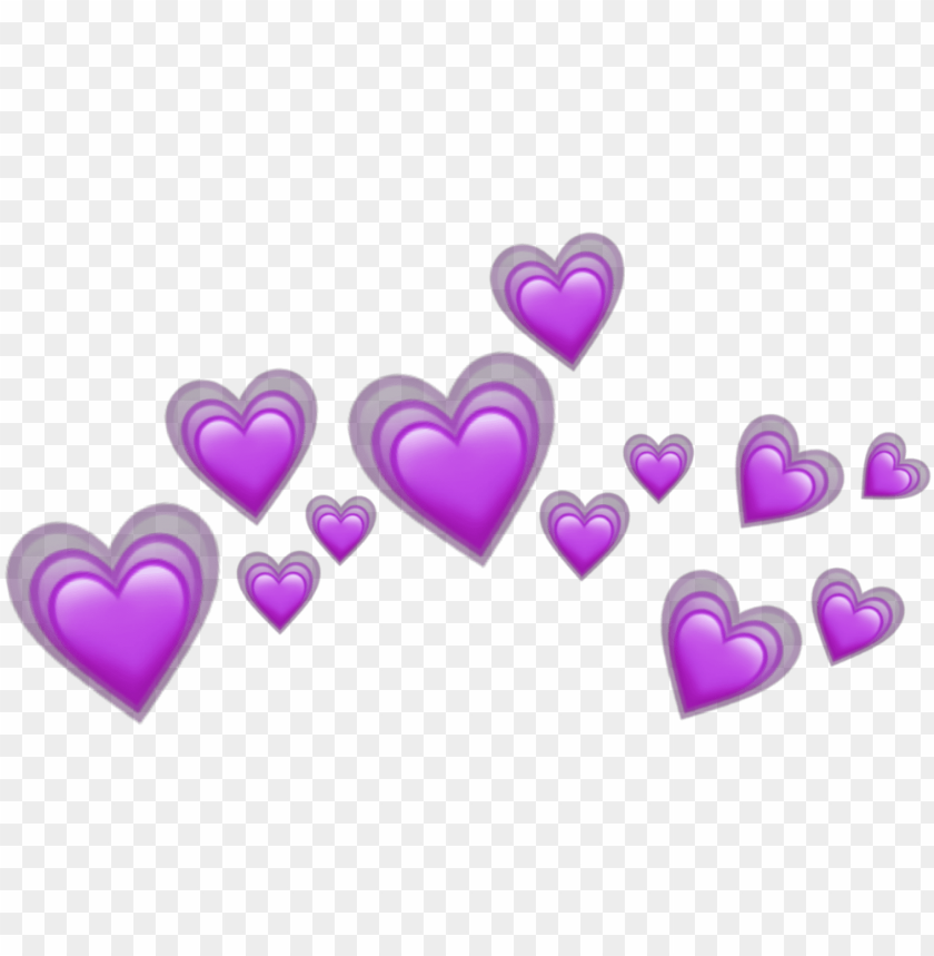 heart hearts purple tumblr crown emoji - hearts for picsart PNG image with transparent background@toppng.com