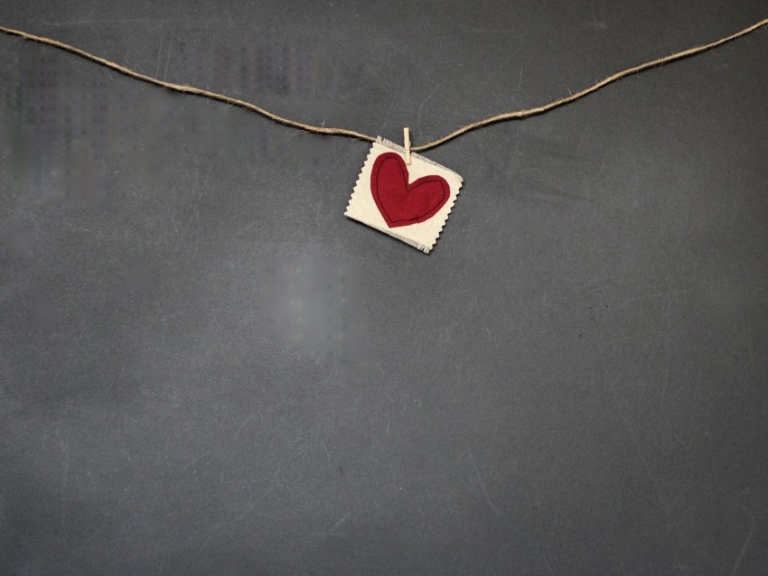 heart, red, napkin, rope, clothespin