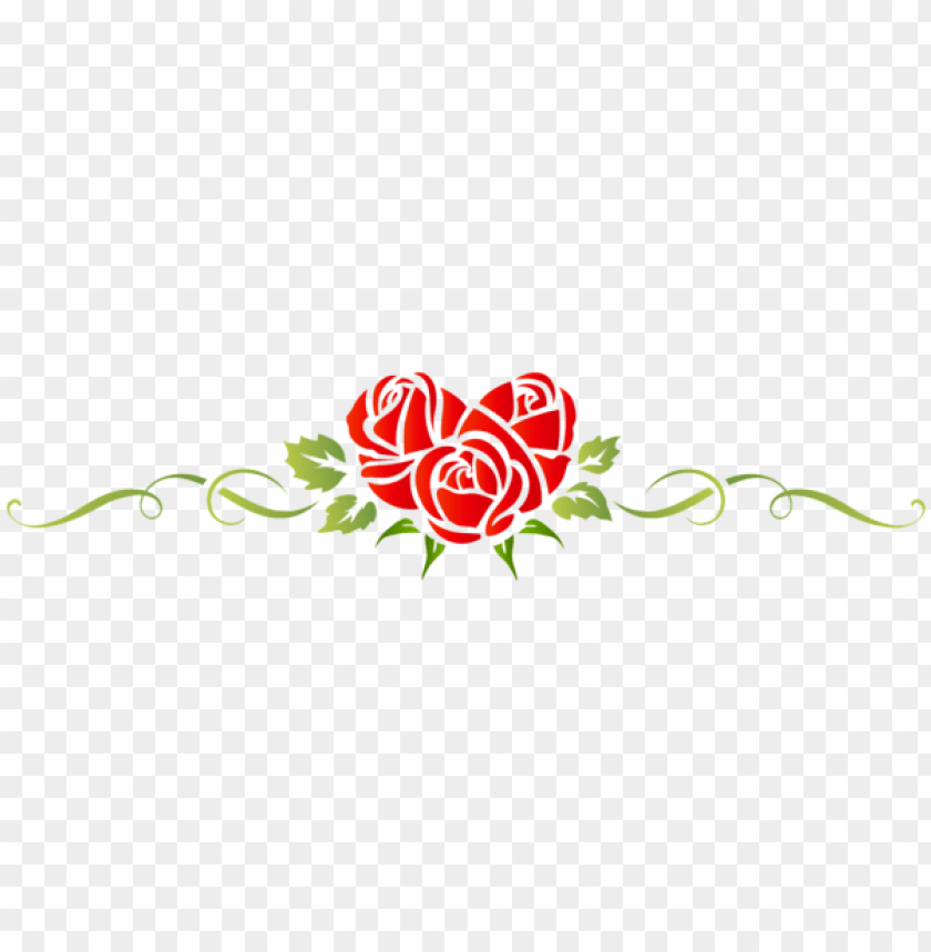 heart rose floral ornament png