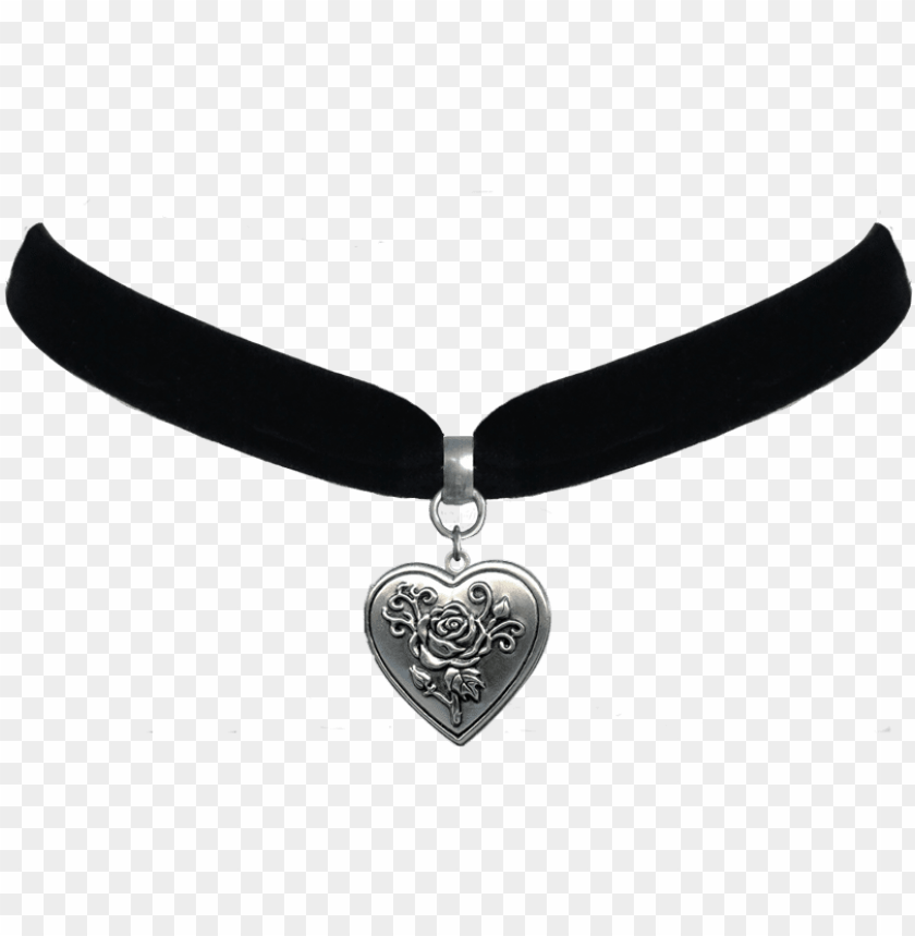 heart rose locket choker necklace PNG transparent with Clear Background ID 94090