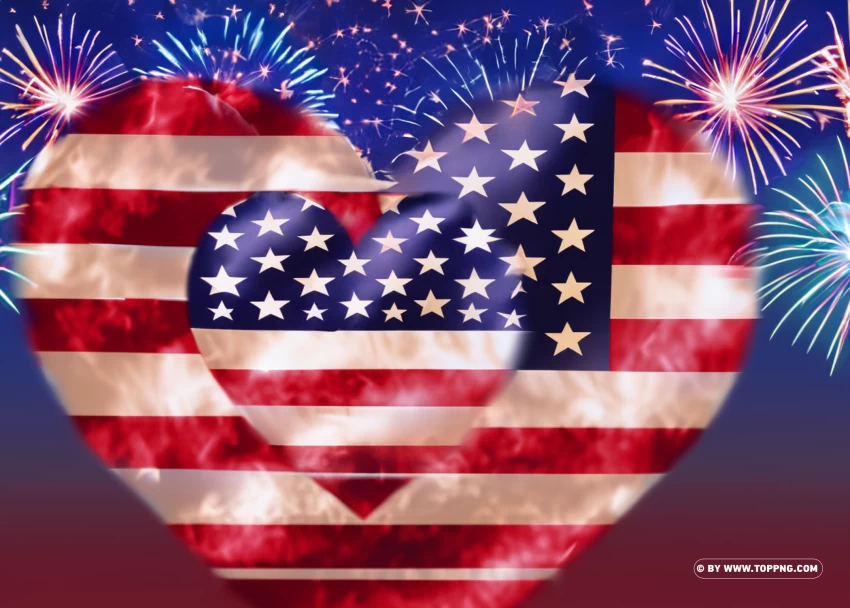 Heart Shaped USA Flag Images Celebrate 4th Of July With Love