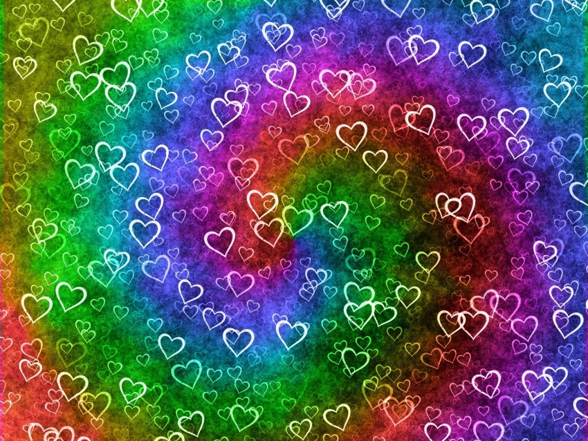 Hearts Heart Patterns Rainbow Texture Png - Free PNG Images
