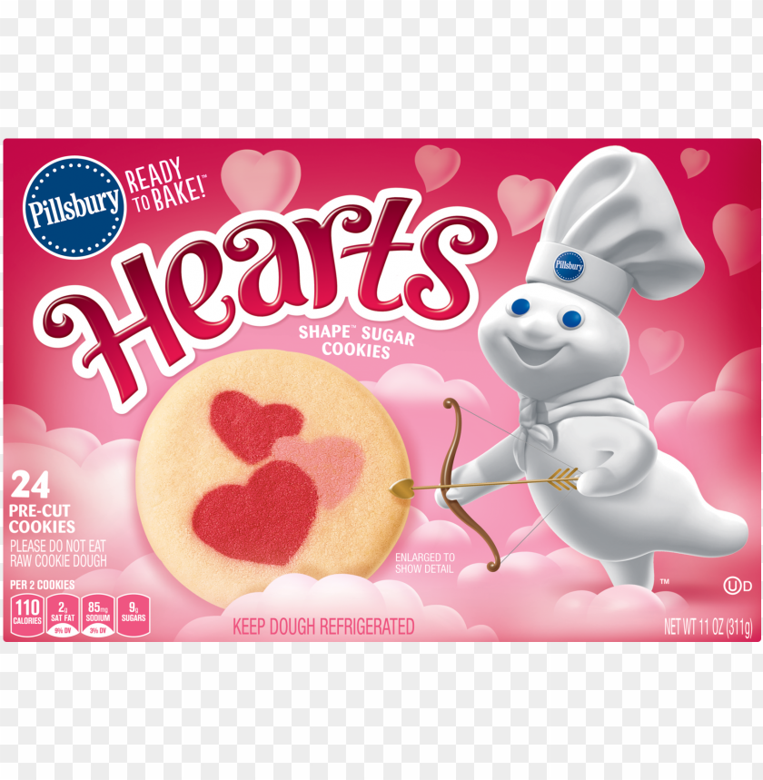 Hearts Shape Sugar Cookies - Pillsbury Ready To Bake Cookies PNG Image With Transparent Background