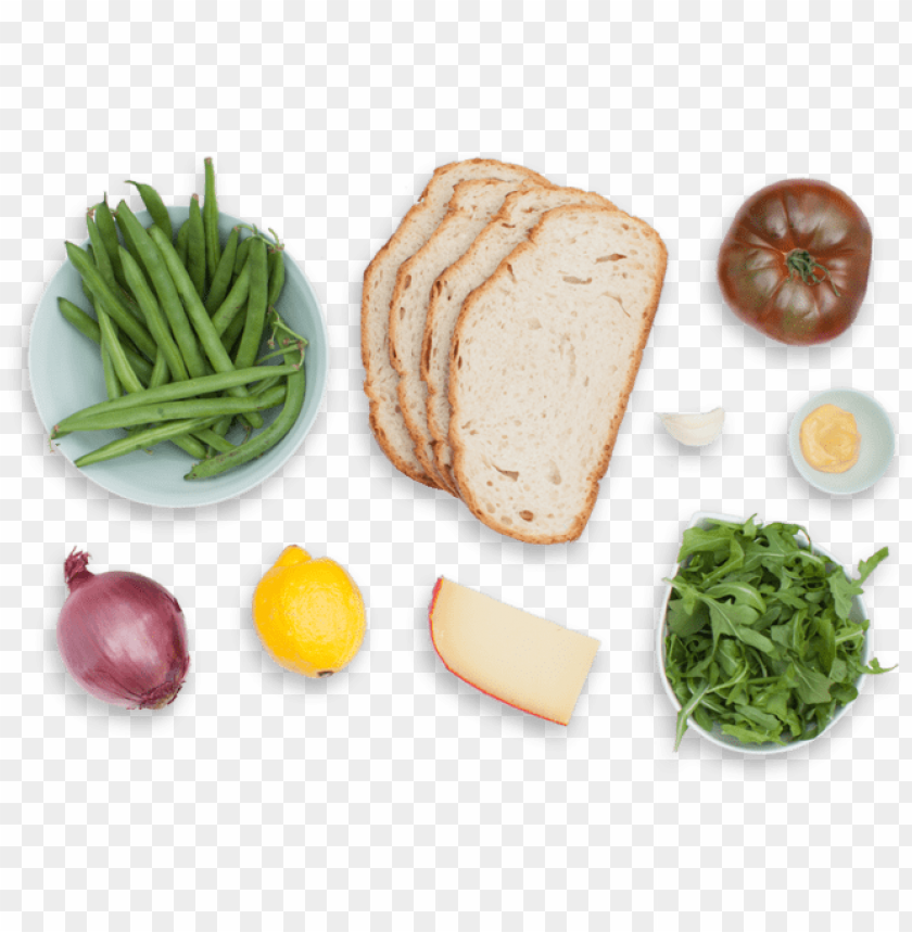 free PNG heirloom tomato & fontina grilled cheese sandwiches - vegetables top view PNG image with transparent background PNG images transparent