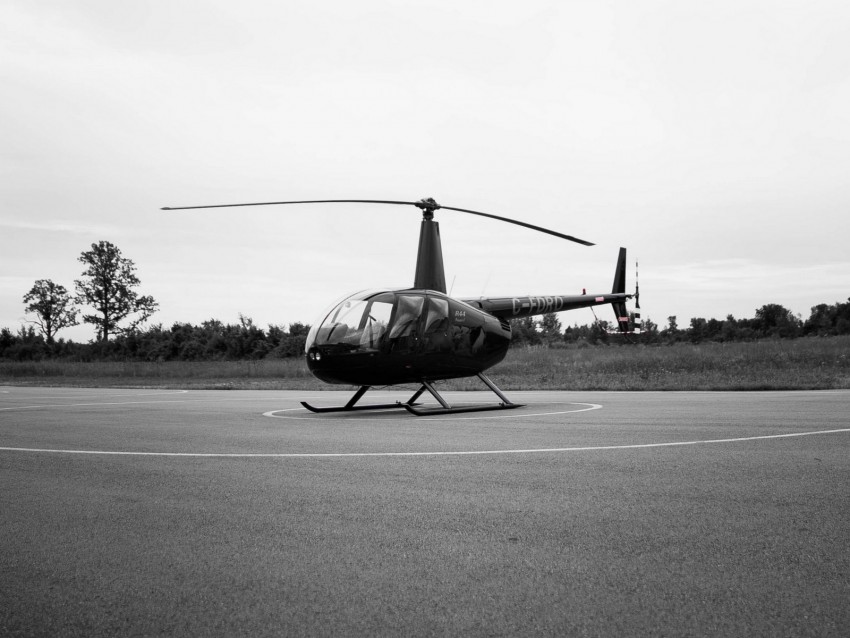 helicopter, playground, bw, air transport, blades