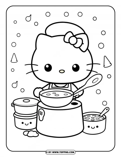 Hello Kitty coloring page, Hello Kitty character coloring page, Hello Kitty cartoon coloring,Cooking Coloring Page,Hello Kitty Cooking Coloring Page,Hello Kitty, cartoon Hello Kitty