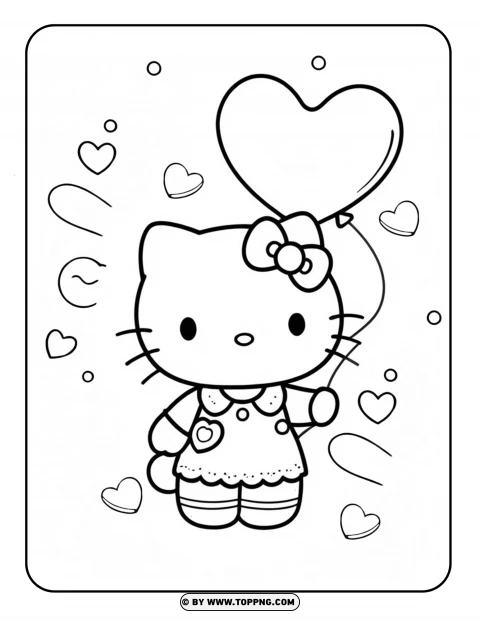 Hello Kitty coloring page, Hello Kitty character coloring page, Hello Kitty cartoon coloring,valentine Hello Kitty ,Hello Kitty with balloon,Hello Kitty, cartoon Hello Kitty