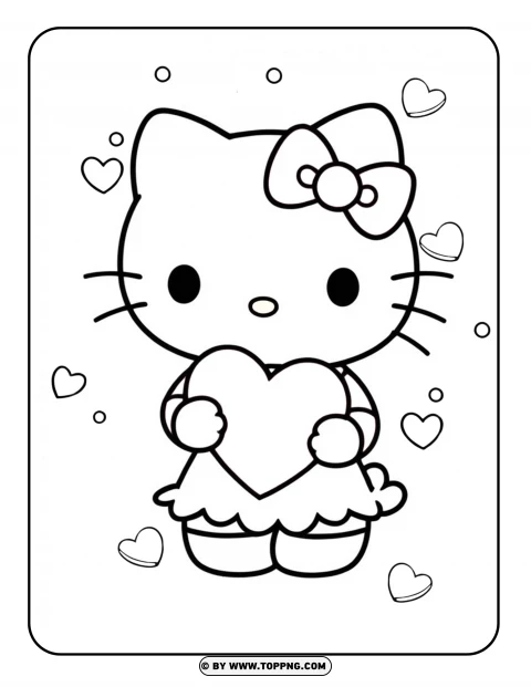 Hello Kitty coloring page, Hello Kitty character coloring page, Hello Kitty cartoon coloring,valentine Hello Kitty,Hello Kitty heart,valentine Hello Kitty coloring page,Hello Kitty