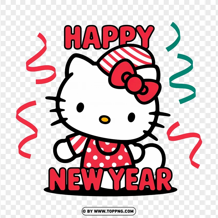 Hello Kitty In New Year 2025 PNG Transparent Background