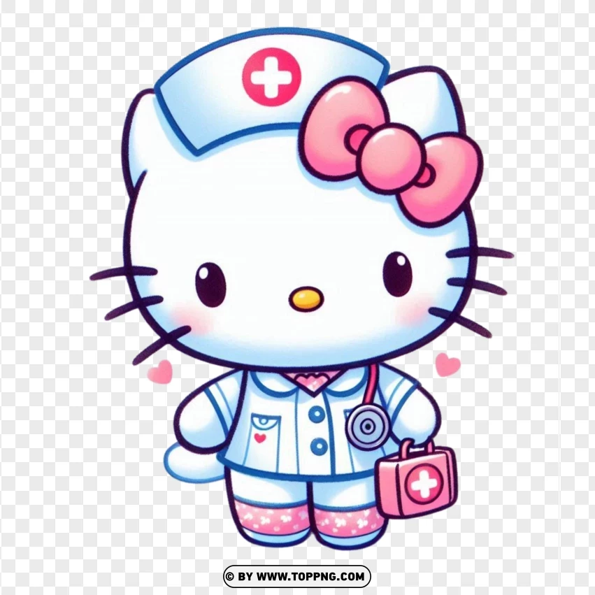 Hello Kitty,  Kitty character,Nurse,Cartoon ,  Illustration ,  Isolated,  Disney