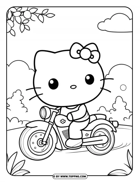 Hello Kitty coloring page,Hello Kitty character coloring page, Hello Kitty cartoon coloring,Hello Kitty on Motorcycle ,Hello Kitty on Motorcycle Coloring page,Hello Kitty Coloring page,Hello Kitty