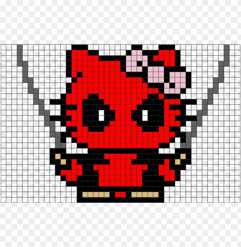 Hello Kitty Pixels Mask Deadpool Pixel Art Png Image With Transparent Background Toppng