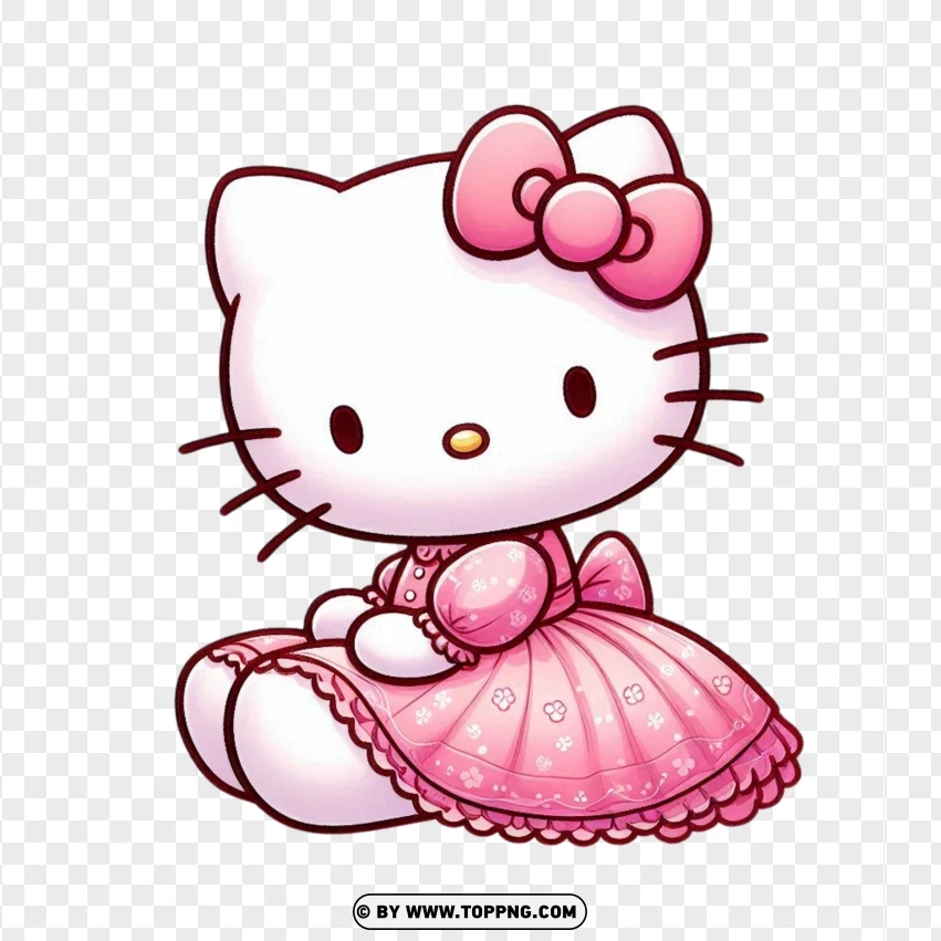 Hello Kitty Sideview PNG Transparent Background