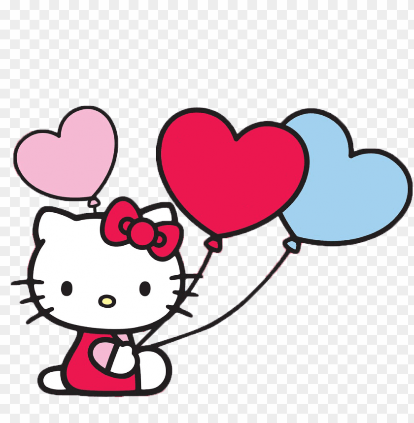 Hello Kitty With Balloons Png Image With Transparent Background Toppng