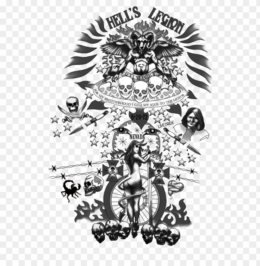 free PNG hell's legion skulls nevada black tattoo PNG image with transparent background PNG images transparent