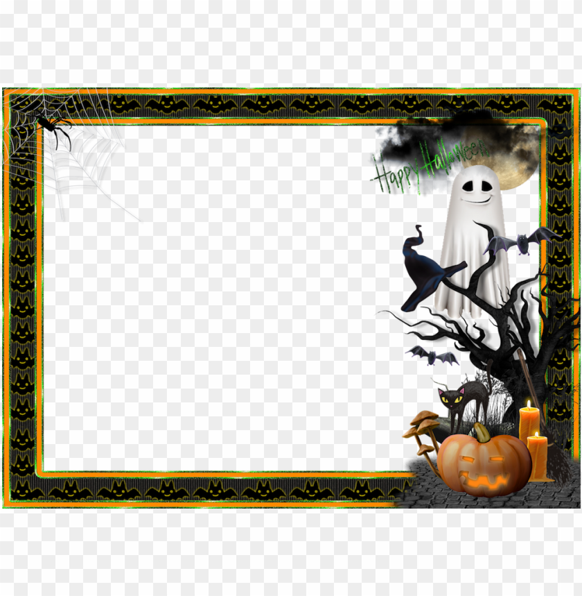 here's a little-scary halloween digital frame, click PNG image with  transparent background | TOPpng